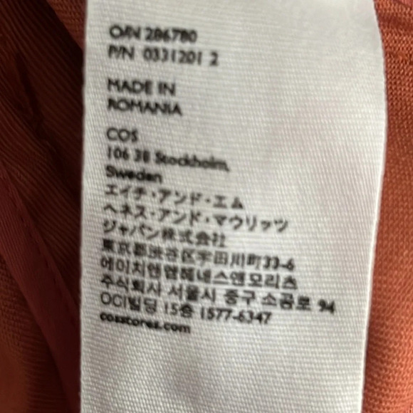 COS Wool Blend Hi Low Jacket in Terra Cotta - Size 36 EU/6 US - Picture 6 of 8